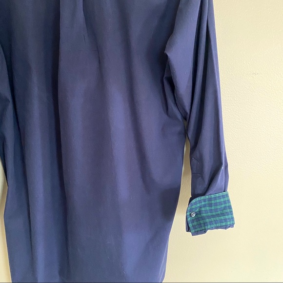 Club Room navy blue button down shirt 32/33 14.5 - Picture 5 of 6